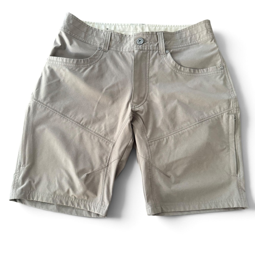 Kuhl Silencr Kargo Shorts Men 34 Tan Ripstop Stretch Softshell Stealth Hiking